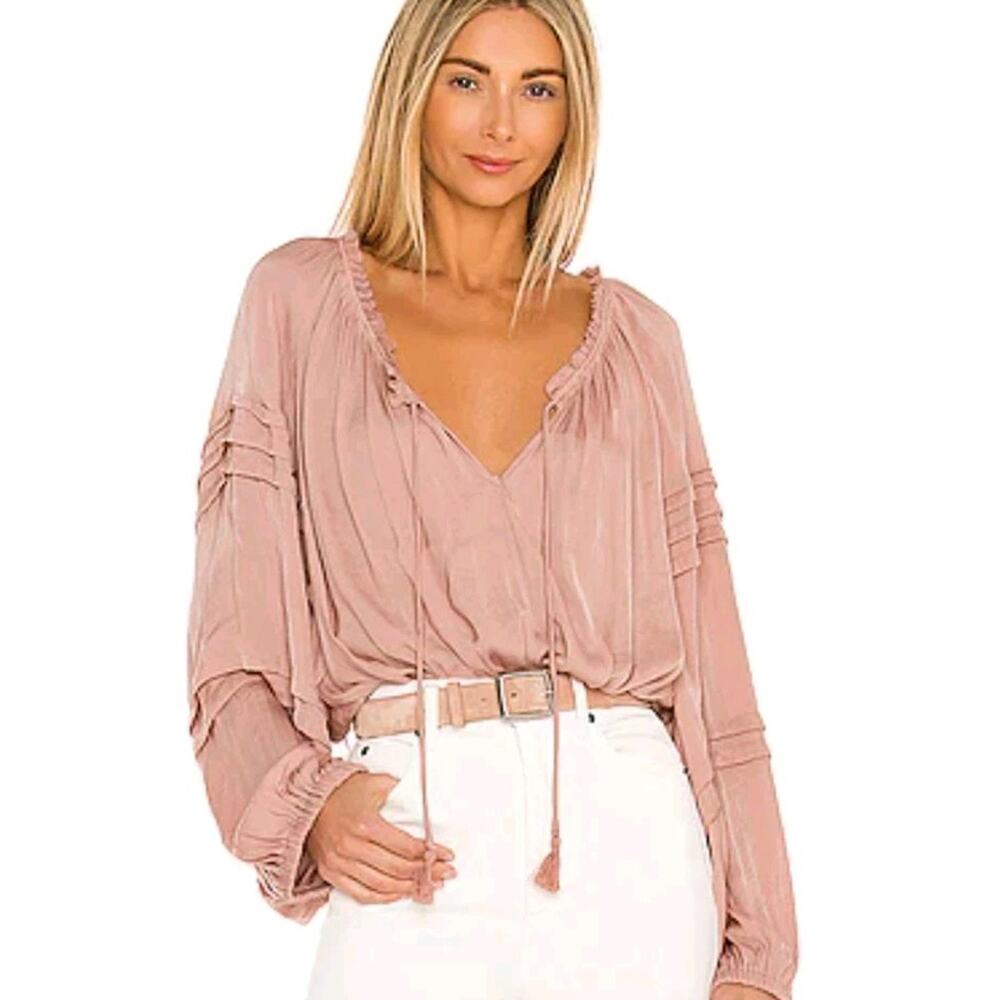 REVOLVE All Tucks Bodysuit in Blush Free People Color: Blush Pink XS oversized